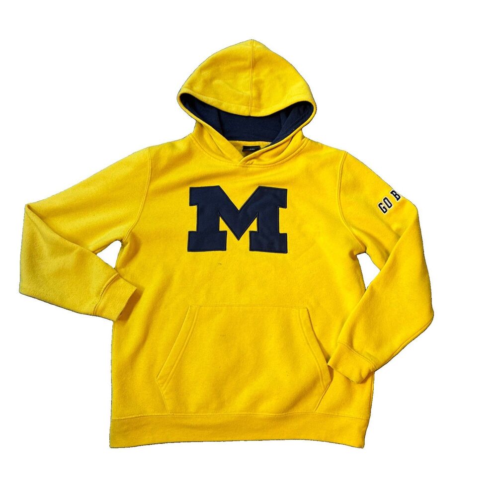 Michigan Wolverines Big Logo Youth Colosseum Volume Fleece Pullover Hoodie Sz L - Picture 6 of 12
